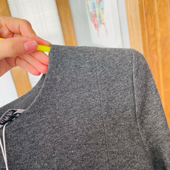 Zara Gray Marled Long Sleeve Shift Work Dress Shoulder Pads NWT size small - Picture 6 of 7